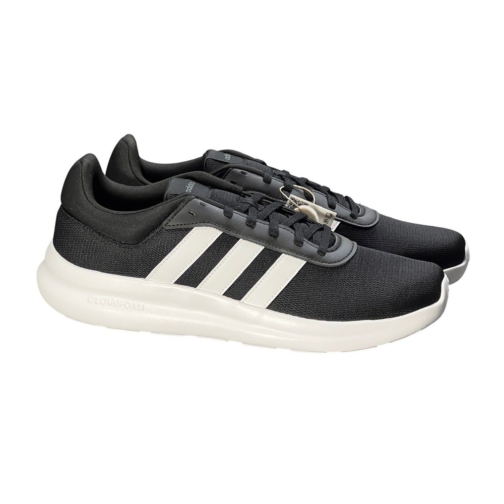 Adidas Lite Racer 4.0 Mens 9.5 Black White Athletic Running Walking Shoes IE6133